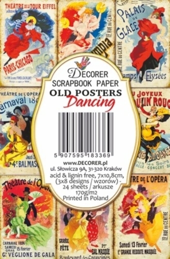 Picture of Decorer Μίνι Συλλογή Χαρτιών Scrapbooking Διπλής Όψης - Old Posters Dancing