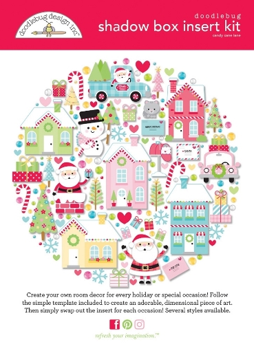 Picture of Doodlebug Design Shadow Box Insert Kit - Candy Cane Lane