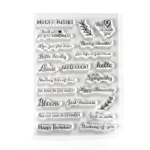 Picture of Elizabeth Craft Designs Clear Stamps | Διάφανες Σφραγίδες - Joset Van De Burgt, Flowers With Love, With Love Sentiments 22 τεμ.