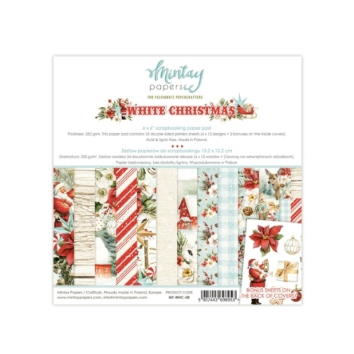 Picture of Mintay Papers Paper Pack White Christmas 6"×6" – Μπλοκ Scrapbooking Διπλής Όψης