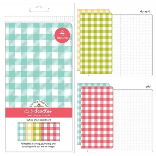 Picture of Doodlebug Design Daily Doodles Travel Planner Inserts - Buffalo Check Assortment, 4τεμ.