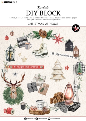 Picture of Studio Light Essentials Μπλοκ Scrapbooking Διπλής Όψης DIY A4 - Christmas At Home