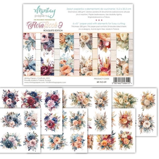 Picture of Mintay Papers Flora Book 9 – Bouquets Edition 6''×8'' | Μπλοκ Fussy Cutting Floral Μπουκέτων