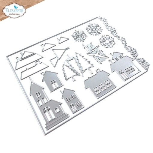 Picture of Elizabeth Craft Designs Μεταλλικές Μήτρες Κοπής - Art Journal Specials, Snow Village, 16τεμ. 