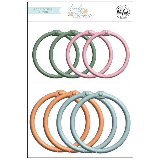 Picture of Pinkfresh Studio Book Rings Lovely Blooms | Colorful Book Rings, 8pcs