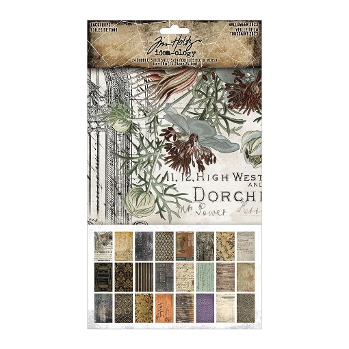 Picture of Tim Holtz Idea-Ology Backdrops Χαρτιά Cardstock Διπλής Όψης 6"x10" - Halloween, 24τεμ