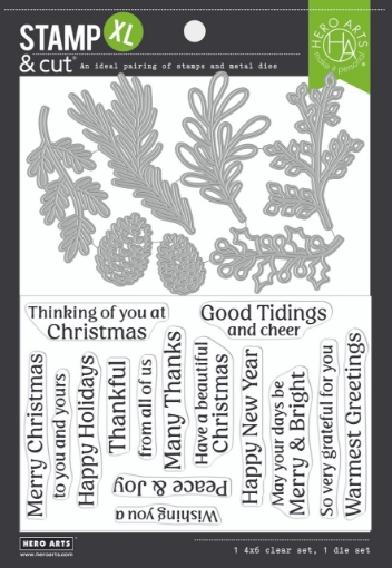 Picture of Hero Arts Stamp & Cut Σετ Σφραγίδες και Μήτρες Κοπής - Winter Foliage, 22τεμ