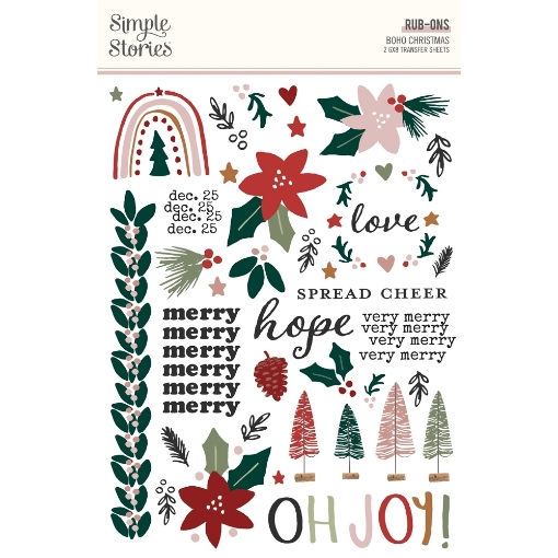 Picture of Simple Stories Rub-Ons Φύλλο Μεταφοράς Εικόνας 6''X8" - Boho Christmas, 2τεμ