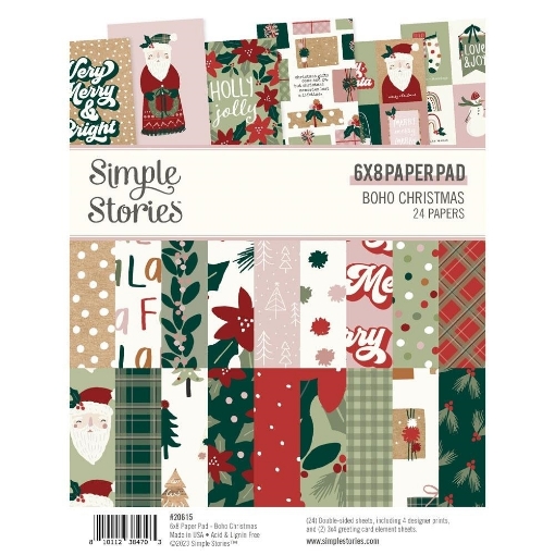 Picture of Simple Stories Μπλοκ Χαρτιών Scrapbooking Διπλής Όψης 6"X8" - Boho Christmas