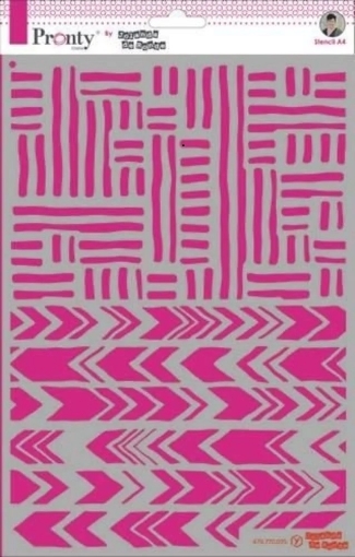 Picture of Pronty Crafts Stripes | Στένσιλ Φόντου A4 με Ακανόνιστες Ρίγες