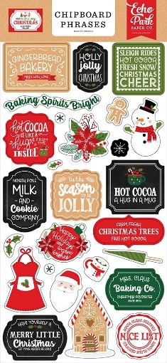 Picture of Echo Park Διακοσμητικά Chipboard Phrases 6"X13" - Have A Holly Jolly Christmas, 26τεμ.