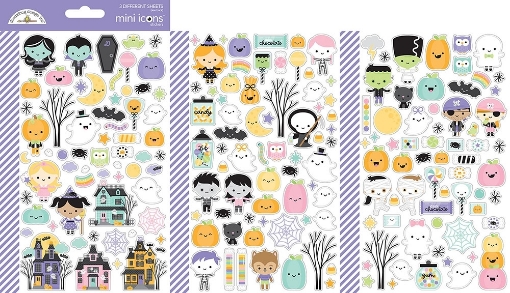 Picture of Doodlebug Design Cardstock Mini Stickers 5.5"x8" | Αυτοκόλλητα Icons Sweet & Spooky, 190τεμ.