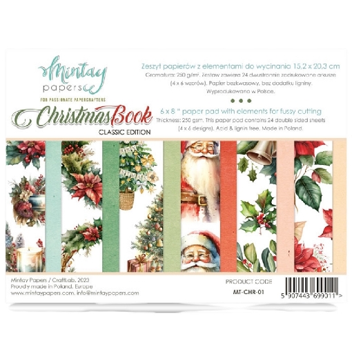 Picture of Mintay Papers Christmas Book 1 – Classic Edition 6''×8'' | Μπλοκ Fussy Cutting Χριστουγεννιάτικων Διακοσμητικών