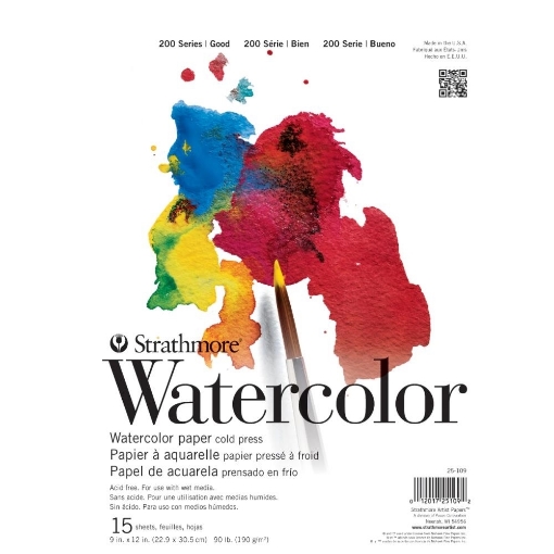 Picture of Strathmore 200 Series Watercolor Pad 23 x 30,5 cm | Μπλοκ Ακουαρέλας Cold Press 190gsm, 30 σελ.