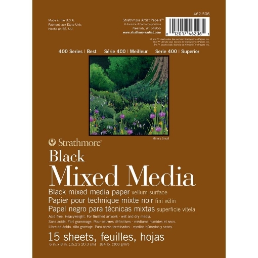 Picture of Strathmore Series 400 Paper Pad 15 x 20 cm - Μπλοκ Ζωγραφικής για Mixed Media, Black, 15 Φύλλα, 300gsm