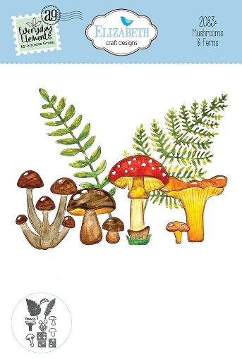 Picture of Elizabeth Craft Designs Μεταλλικές Μήτρες Κοπής Everyday Elements - Mushrooms and Ferns, 13τεμ.