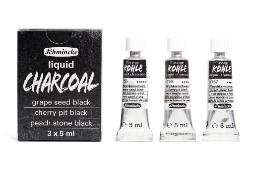 Picture of Schmincke Liquid Charcoal, Mini Set of 3 - Ακουαρέλα Κάρβουνου, 3τεμ