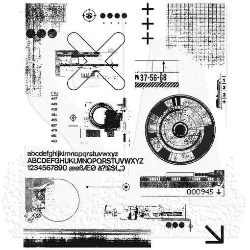 Picture of Stampers Anonymous Tim Holtz Cling Σφραγίδες 7" x 8.5"  - Mini Glitch, 16 τεμ.