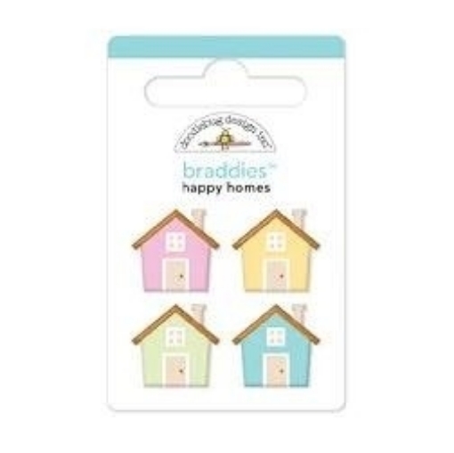 Picture of Doodlebug Design Braddies Αυτοκόλλητα Brads - Happy Homes, 4 τεμ.