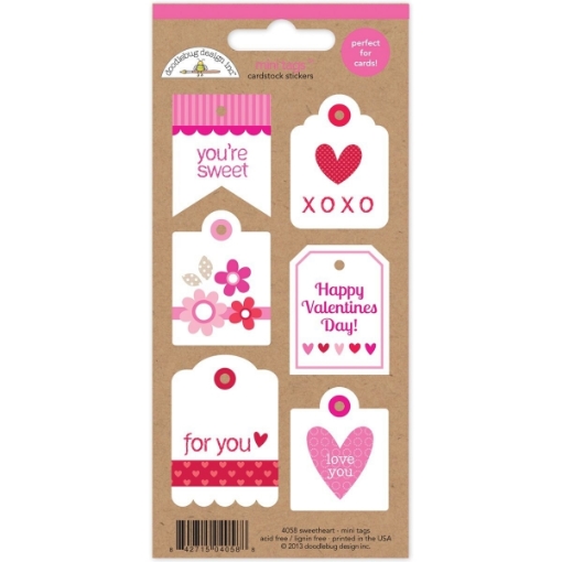 Picture of Dooblebug Doodles Cardstock Stickers Αυτοκόλλητα - Sweetheart Tags, 6τεμ.