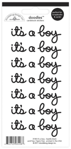 Picture of Doodlebug Doodles Cardstock Stickers | Αυτοκόλλητα It’s A Boy, Beetle Black, 7τεμ