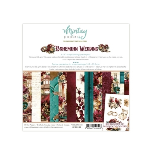 Picture of Mintay Papers Paper Pack Bohemian Wedding 6"×6" – Μπλοκ Scrapbooking Διπλής Όψης