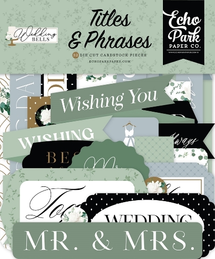 Picture of Echo Park Wedding Bells Διακοσμητικά Cardstock Εφήμερα - Titles & Phrases, 32τεμ.