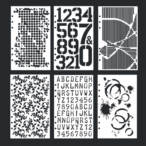 Picture of Elizabeth Craft Designs Greatest Hits Planner Stencils Σετ Στένσιλ 4, 6τεμ.