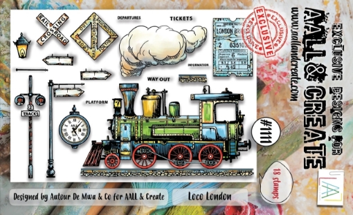Picture of Aall & Create Σετ Διάφανων Σφραγίδων - Nr 1111 Loco London, 18τεμ.