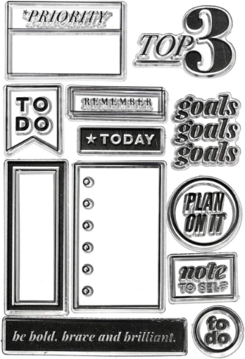 Picture of Teresa Collins Clear Stamp set -Σετ Σφραγίδες - Plan It, 12 τεμ.