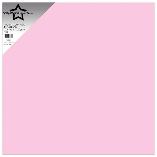 Picture of Paper Favourites Smooth Cardstock Μονόχρωμα Scrapbooking Διπλής Όψης 12"x12" - Pink, 10τεμ 
