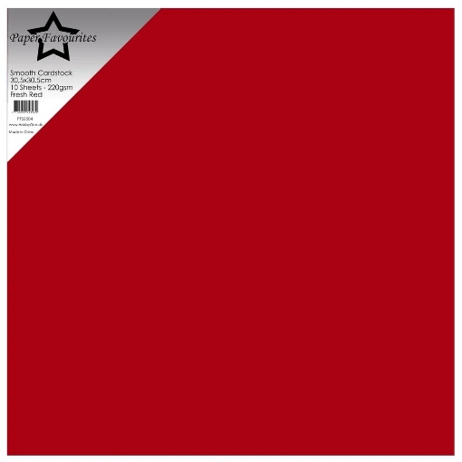 Picture of Paper Favourites Smooth Cardstock Μονόχρωμα Scrapbooking Διπλής Όψης 12"x12" - Fresh Red, 10τεμ 