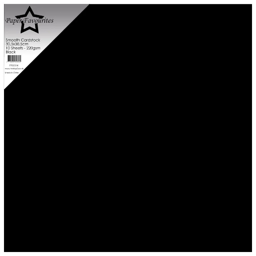 Picture of Paper Favourites Smooth Cardstock Μονόχρωμα Φύλλα Διπλής Όψης 12"x12" - Black, 10τεμ 