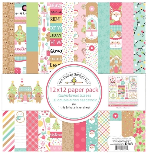 Picture of Doodlebug Design Gingerbread Kisses Paper Pack   Συλλογή Χαρτιών Scrapbooking Διπλής Όψης 12"X12"