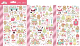Picture of Doodlebug Mini Puffy Icons Stickers | Μίνι Puffy Αυτοκόλλητα Gingerbread Kisses, 100+ τεμ.