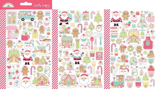 Picture of Doodlebug Mini Puffy Icons Stickers | Μίνι Puffy Αυτοκόλλητα Gingerbread Kisses, 100+ τεμ.