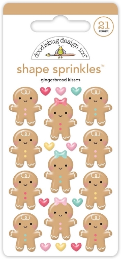 Picture of Doodlebug Shape Sprinkles | Gingerbread Kisses Gingerbread Stickers, 21pcs
