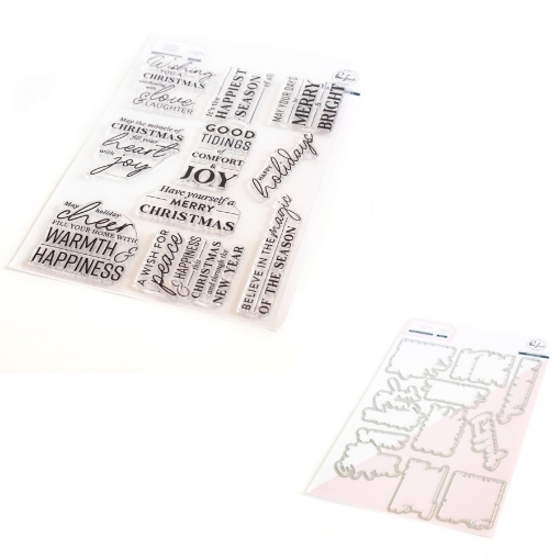 Picture of Pinkfresh Studio Dies & Stamps Set Σφραγίδες και Μήτρες Κοπής - Holiday Large Sentiments, 20τεμ.