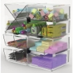 Picture of Deflecto Stackable Open Cube Desk & Craft Organizer Κύβος / Ραφί Αποθήκευσης 6'' x 6'' x 6'' - Clear, X-Divided