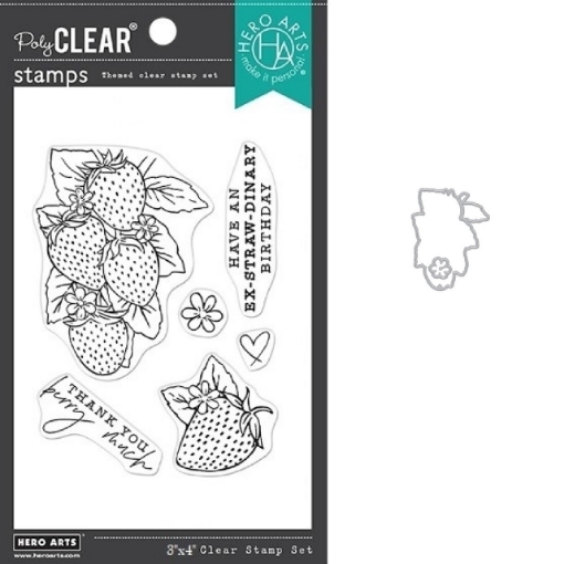 Picture of Hero Arts Stamp & Die Set Σετ Σφραγίδες και Μήτρες Κοπής - Strawberries, 8τεμ.