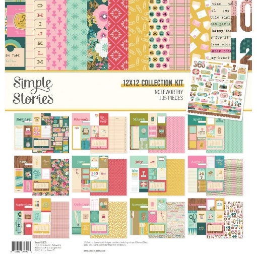 Picture of Simple Stories Collection Kit Συλλογή Χαρτιών Scrapbooking Διπλής Όψης 12"X12" - Noteworthy