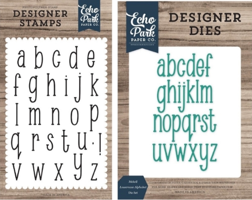 Picture of Echo Park Stamp & Die Set Σετ Σφραγίδες και Μήτρες Κοπής - McKell Lowercase Alpha, 52τεμ.