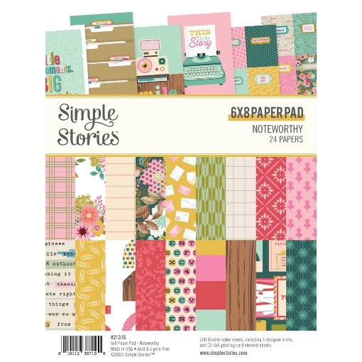 Picture of Simple Stories Μπλοκ Χαρτιών Scrapbooking Διπλής Όψης 6" x 8" - Noteworthy