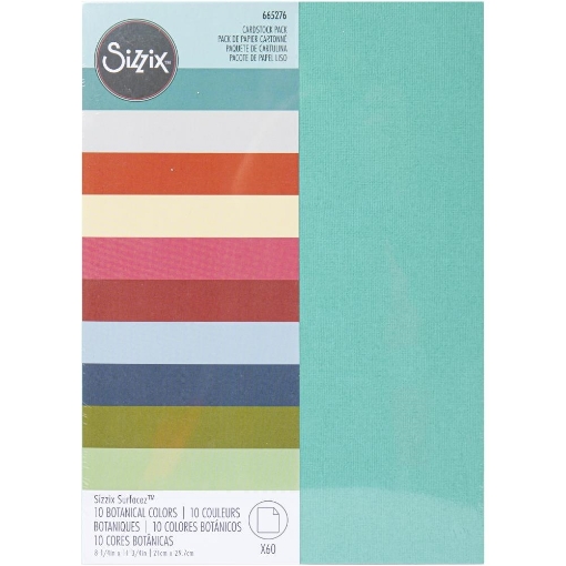 Sizzix Surfacez Cartoncino Colorato A4 - 40 Fogli, 10 Colori Estivi, Per Crafting E Fustellatura, Multicolore