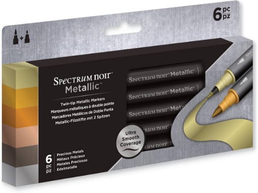 Picture of Spectrum Noir Metallic Marker Set Μεταλλικοί Μαρκαδόροι Με Διπλή Μύτη - Precious Metals, 6τεμ.