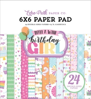 Picture of Echo Park Μπλοκ Scrapbooking Διπλής Όψης 6” x 6” | Make A Wish Birthday Girl