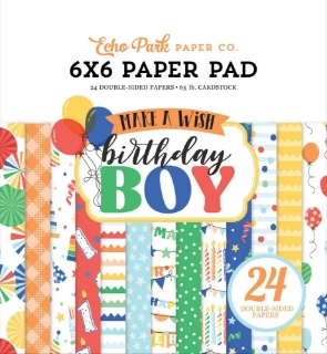 Picture of Echo Park Double-Sided Paper Pad 6” x 6” | Make A Wish Birthday Boy