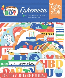 Picture of Echo Park Cardstock Ephemera | Make A Wish Birthday Boy, 34 Pieces