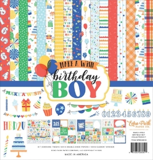 Picture of Echo Park Double-Sided Collection Kit 12” x 12” | Make A Wish Birthday Boy