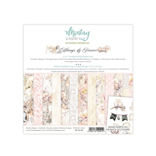 Picture of Mintay Papers Μπλοκ Scrapbooking Διπλής Όψης 6''X6" - Always & Forever